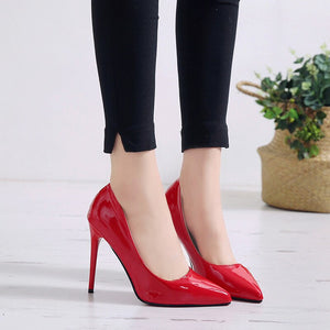 Super High Heels Slip on Wedding Party Shoes for Women High Heels Thin Heels Shoes Woman Autumn Pointed Toe Pumps Women Shoes PU