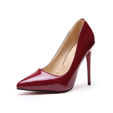 Super High Heels Slip on Wedding Party Shoes for Women High Heels Thin Heels Shoes Woman Autumn Pointed Toe Pumps Women Shoes PU