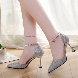 Cresfimix Women Fashion Silver High Quality Buckle Strap High Heels Lady Golden Sexy Party Pumps Wedding High Heel Shoes C5505