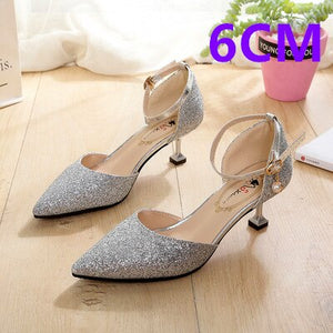 Cresfimix Women Fashion Silver High Quality Buckle Strap High Heels Lady Golden Sexy Party Pumps Wedding High Heel Shoes C5505