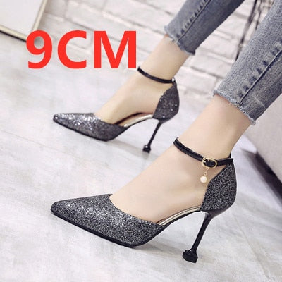 Cresfimix Women Fashion Silver High Quality Buckle Strap High Heels Lady Golden Sexy Party Pumps Wedding High Heel Shoes C5505