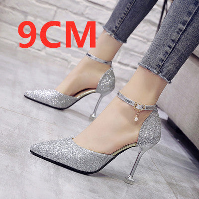 Cresfimix Women Fashion Silver High Quality Buckle Strap High Heels Lady Golden Sexy Party Pumps Wedding High Heel Shoes C5505