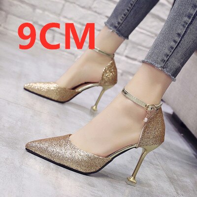 Cresfimix Women Fashion Silver High Quality Buckle Strap High Heels Lady Golden Sexy Party Pumps Wedding High Heel Shoes C5505