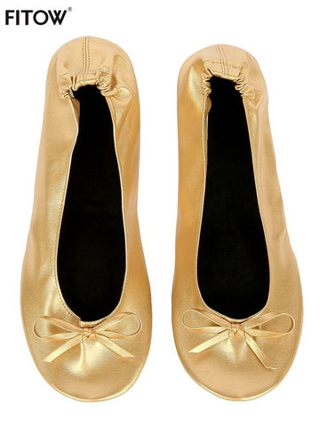 After Party Shoes Foldable Ballet Flats Portable Travel Fold up Shoe Prom Ballerina Flats Roll Up for Bridal Wedding Party Shoes