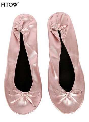 After Party Shoes Foldable Ballet Flats Portable Travel Fold up Shoe Prom Ballerina Flats Roll Up for Bridal Wedding Party Shoes