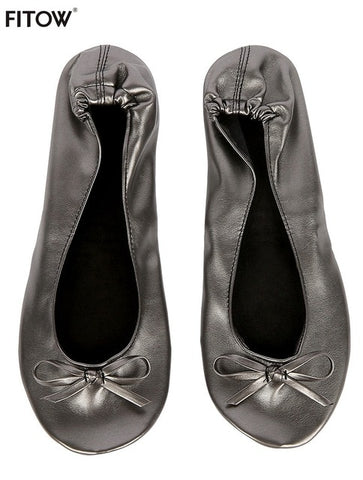 After Party Shoes Foldable Ballet Flats Portable Travel Fold up Shoe Prom Ballerina Flats Roll Up for Bridal Wedding Party Shoes