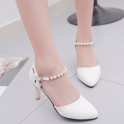 Cresfimix women comfortable spring & summer 7cm high heel pumps lady casual white wedding high heel shoes leisure shoes a2435