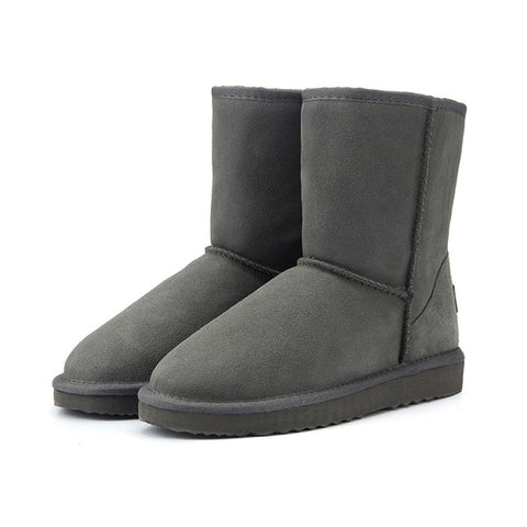 MBR FORCE Classic Genuine Cowhide leather  snow boots 100% Wool Women Boots Warm winter shoes for women large size 34-44