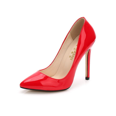 MAIERNISI New Fashion High Heels Women Pumps Thin Heel Classic Sexy Prom Wedding Shoes Office Women Shoes Big Size 35-46 Leather