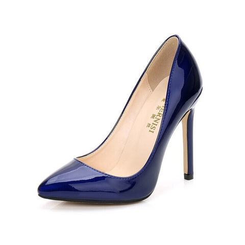 MAIERNISI New Fashion High Heels Women Pumps Thin Heel Classic Sexy Prom Wedding Shoes Office Women Shoes Big Size 35-46 Leather