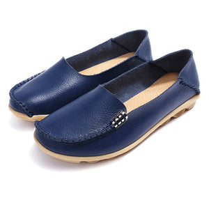 Women Flats Slip On Women Loafers Soft Moccasins With Genuine Leather Shoes Woman Plus Size Flat Shoes Women Causal Shoes Oxford