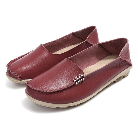 Women Flats Slip On Women Loafers Soft Moccasins With Genuine Leather Shoes Woman Plus Size Flat Shoes Women Causal Shoes Oxford