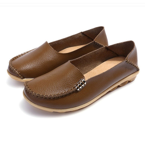 Women Flats Slip On Women Loafers Soft Moccasins With Genuine Leather Shoes Woman Plus Size Flat Shoes Women Causal Shoes Oxford