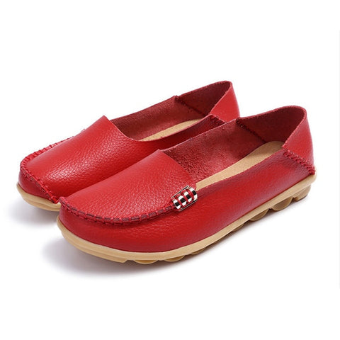 Women Flats Slip On Women Loafers Soft Moccasins With Genuine Leather Shoes Woman Plus Size Flat Shoes Women Causal Shoes Oxford