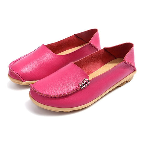 Women Flats Slip On Women Loafers Soft Moccasins With Genuine Leather Shoes Woman Plus Size Flat Shoes Women Causal Shoes Oxford