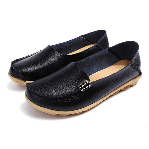 Women Flats Slip On Women Loafers Soft Moccasins With Genuine Leather Shoes Woman Plus Size Flat Shoes Women Causal Shoes Oxford