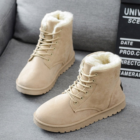 Women Boots Warm Winter Boots Female Fashion Women Shoes Faux Suede Ankle Boots For Women Botas Mujer Plush Insole Snow Boots