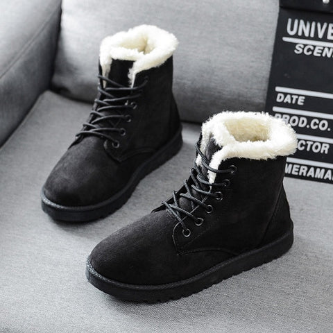 Women Boots Warm Winter Boots Female Fashion Women Shoes Faux Suede Ankle Boots For Women Botas Mujer Plush Insole Snow Boots