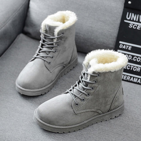 Women Boots Warm Winter Boots Female Fashion Women Shoes Faux Suede Ankle Boots For Women Botas Mujer Plush Insole Snow Boots