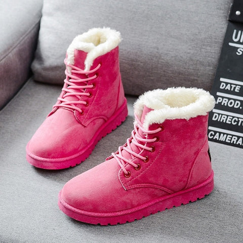 Women Boots Warm Winter Boots Female Fashion Women Shoes Faux Suede Ankle Boots For Women Botas Mujer Plush Insole Snow Boots