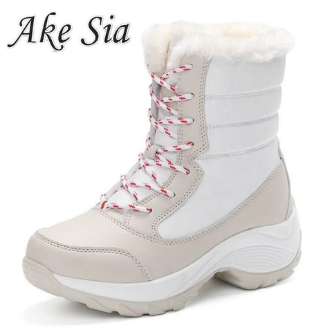 Women Boots Winter Shoes Women Snow Boots Women Plus Size Hot Platform Boots Winter Female Warm Botas Mujer 2019 White Booties