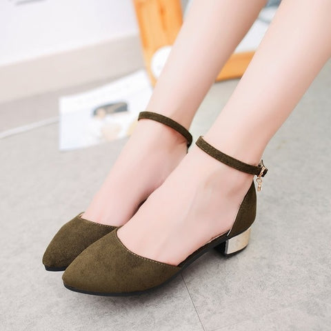 Hot Selling 2018 Side with Summer Women Shoes Pointed Toe Pumps Dress Shoes High Heels Boat Shoes Wedding Shoes tenis Feminino