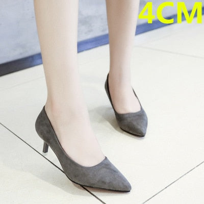 New 10cm Black Pointed High Heels Stiletto Shallow Mouth Wild Women's Single Shoes Professional Work Shoes