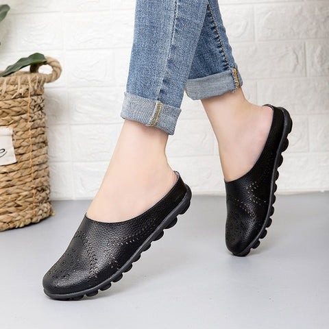 Plardin Cow Muscle Ballet Summer Flower Print Women Genuine Leather Shoes Woman Flat Flexible Nurse Peas Loafer Flats Appliquesm