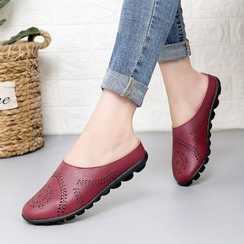 Plardin Cow Muscle Ballet Summer Flower Print Women Genuine Leather Shoes Woman Flat Flexible Nurse Peas Loafer Flats Appliquesm