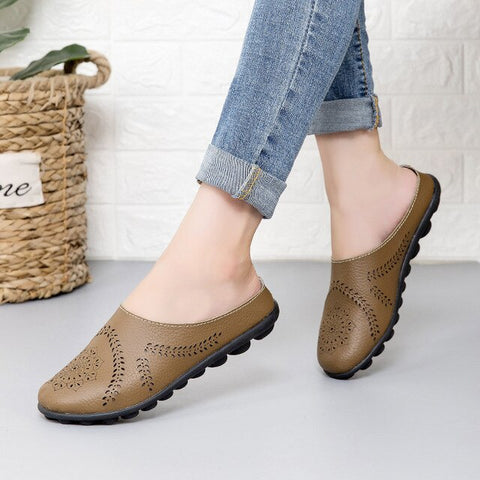 Plardin Cow Muscle Ballet Summer Flower Print Women Genuine Leather Shoes Woman Flat Flexible Nurse Peas Loafer Flats Appliquesm