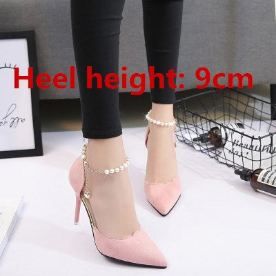 Cresfimix women fashion comfortable sweet pearl black high heel shoes lady cute pointed toe buckle clip high heel pumps b2920