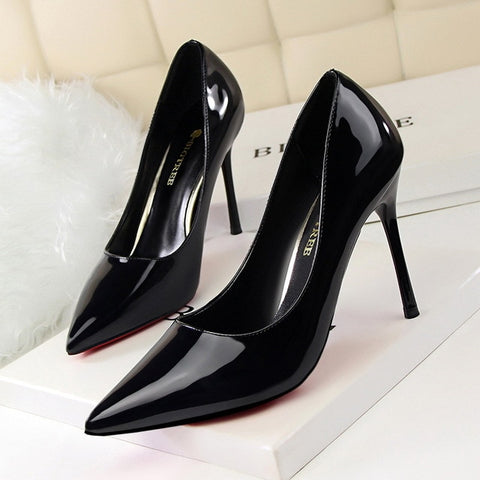 Women Pumps Pointed Toe Women High Heels Shoes Gold Silver Patent Leather Women Wedding Shoes Heels Ladies Shoes