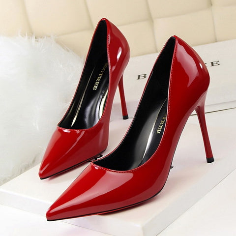 Women Pumps Pointed Toe Women High Heels Shoes Gold Silver Patent Leather Women Wedding Shoes Heels Ladies Shoes