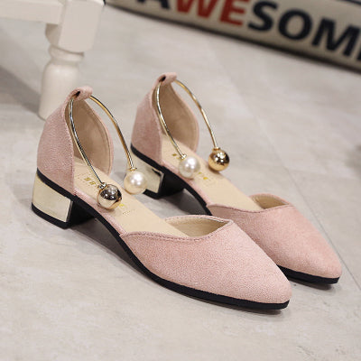 Women Fashion Comfortable Spring & Summer Pink Square Low Heel Shoes Lady Casual Pointed Toe Comfy Black High Heel Shoes E317