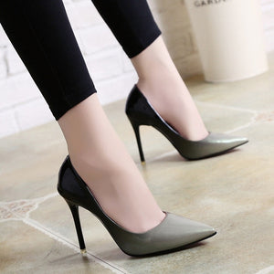 LIN KING Big Size Fashion Thin Heel Women Pumps Pointed Toe Office Ladies High Heel Shoes Sexy Nightclub Party Wedding Shoes