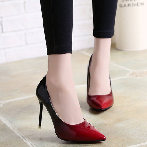 LIN KING Big Size Fashion Thin Heel Women Pumps Pointed Toe Office Ladies High Heel Shoes Sexy Nightclub Party Wedding Shoes