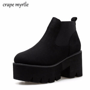 punk boots bottes femmes platform boot fall shoes women ankle boots winter high heel shoes motorcycle boots women fashion YMA531