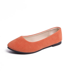 Plus Size 35-43 Women Flats shoes Slip on Flat Shoes Candy Color Woman Boat Shoes Black Loafers Faux Suede Ladies Ballet Flats