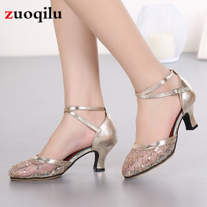 2019 New women pumps low heels dancing shoes woman ladies party wedding dress pointed toe slip on shoes size 34-42