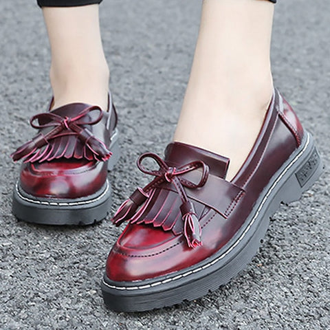 Shoes Woman Loafers Shoes Tassel Large size 34-43 Superstar slip-on shoes Platform 2019 Wear-resistant Chaussure femme