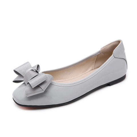 HEE GRAND 2019 Spring Butterfly-Knot Ballet Flats Women Slip On Loafers Solid Square Toe Ladies Sweet Casual Flat Shoes XWD7109