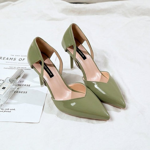 2019 HOT sale fashion Women Shoes Pointed Toe Pumps PU Leather Dress High Heels Shoes Wedding Shoes women Zapatos Mujer **459