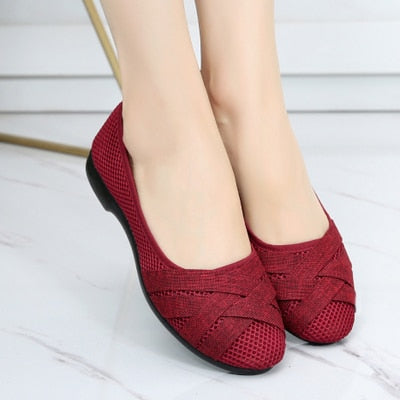Cresfimix women fashion comfortable cloth flat shoes lady cute spring & summer slip on loafers lady cool street shoes a2038