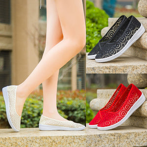 2019 New Summer Women's Mesh Flat Shoes Slip-on Cotton Casual Shoes for Woman Lace Sneakers Breathable Loafers Soft Shoes Zapato