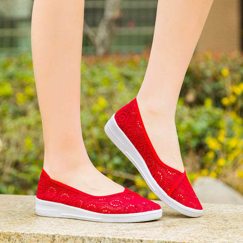 2019 New Summer Women's Mesh Flat Shoes Slip-on Cotton Casual Shoes for Woman Lace Sneakers Breathable Loafers Soft Shoes Zapato