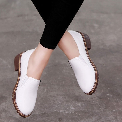 Leather Shoes Woman Loafers Casual Women Flats Nurse Shoes Ladies Shoes Shark Sneaker Mocasines Zapatos de Mujer Scarpe Donna