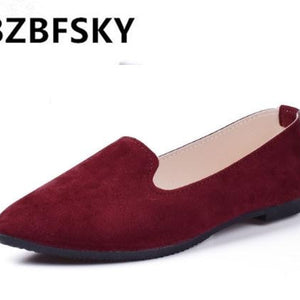 Plus size 2019 new Fashion shoes women solid candy color patent PU tip shoes women flats ballet Casual  shoes princess shoes