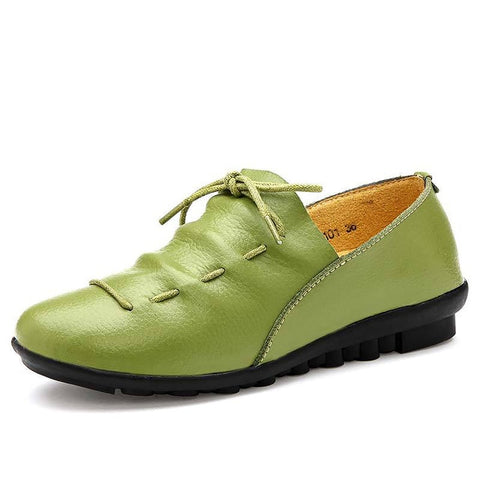 Women shoes 2019 new arrival spring lace-up pleated genuine leather flats shoes woman rubber party female shoes tenis feminino