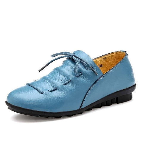 Women shoes 2019 new arrival spring lace-up pleated genuine leather flats shoes woman rubber party female shoes tenis feminino