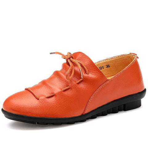 Women shoes 2019 new arrival spring lace-up pleated genuine leather flats shoes woman rubber party female shoes tenis feminino